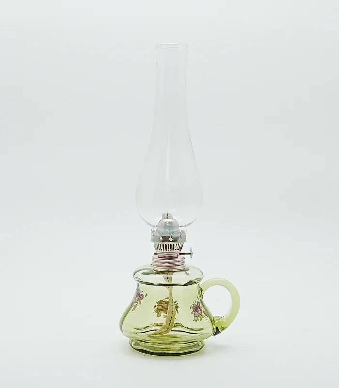 Petrolejová lampa Tereza - Bambus - lesní zelená - obtisk