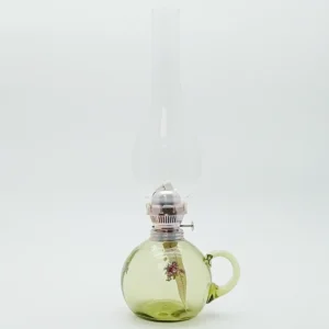 Petrolejová lampa Sofie - Bambus - lesní zelená - obtisk