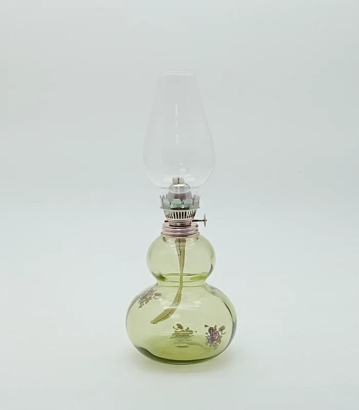 Petrolejová lampa Zuzana - Bambus - lesní zelená - obtisk