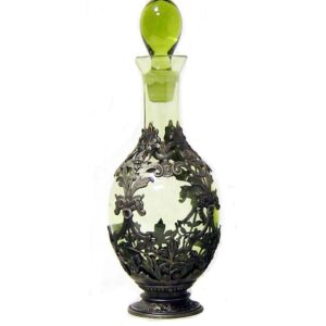 Karafa 0,3l - zdobená cínem - lesní zelená