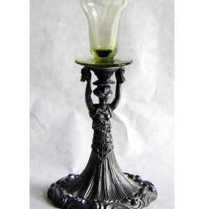 Cínový svícen se sklem