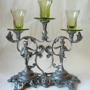 Svícen cínový se sklem - 3 svíčky