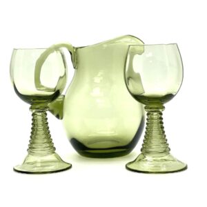 Souprava na víno - lesní zelená