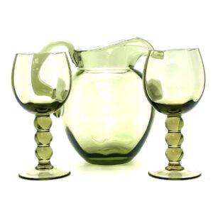 Souprava na víno - lesní zelená