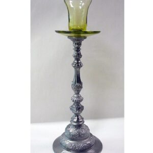 Svícen skleněný s cínem