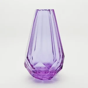 Váza ručně broušená - Purple glitter