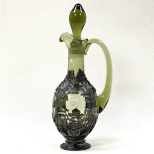 Karafa zdobená cínem - lesní zelená - 0,3l