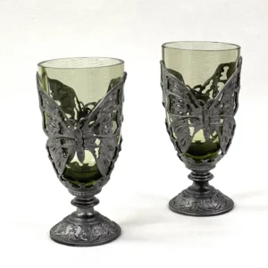 Sklenice na víno zdobená cínem - 2ks