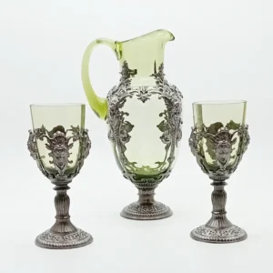 Souprava zdobená cínem Art Nouveau