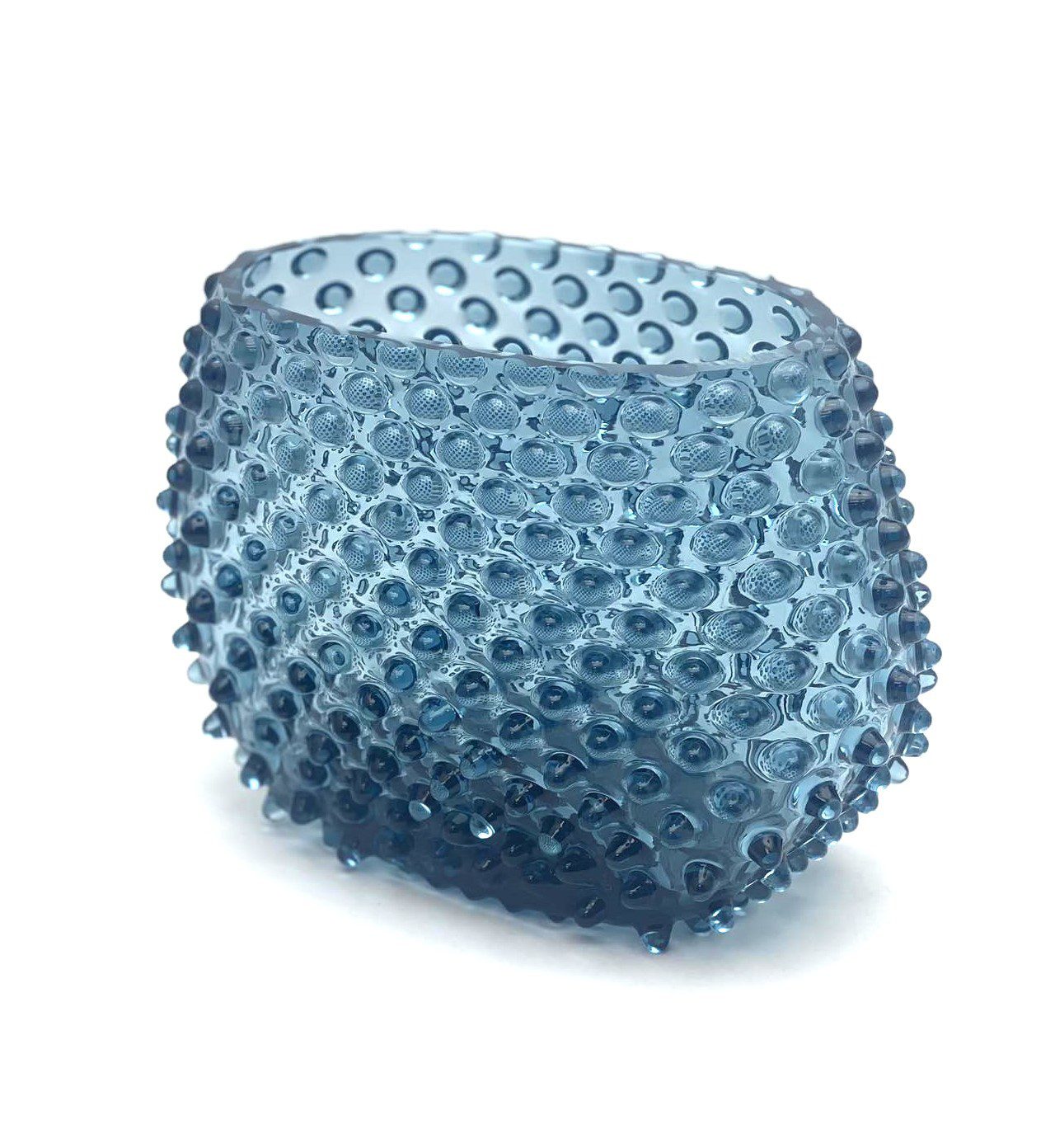 Váza 15cm - Hobnail - Ananas - modrý kouř